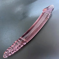 9.05in Crystal Glass Big Dildo Double Sided Penetration Love Sex Toy