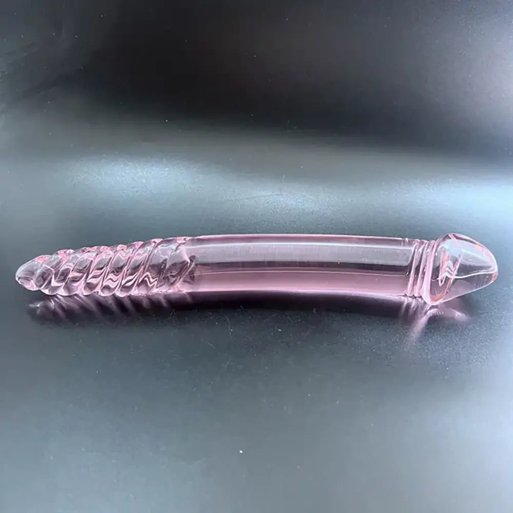 9.05in Crystal Glass Big Dildo Double Sided Penetration Love Sex Toy