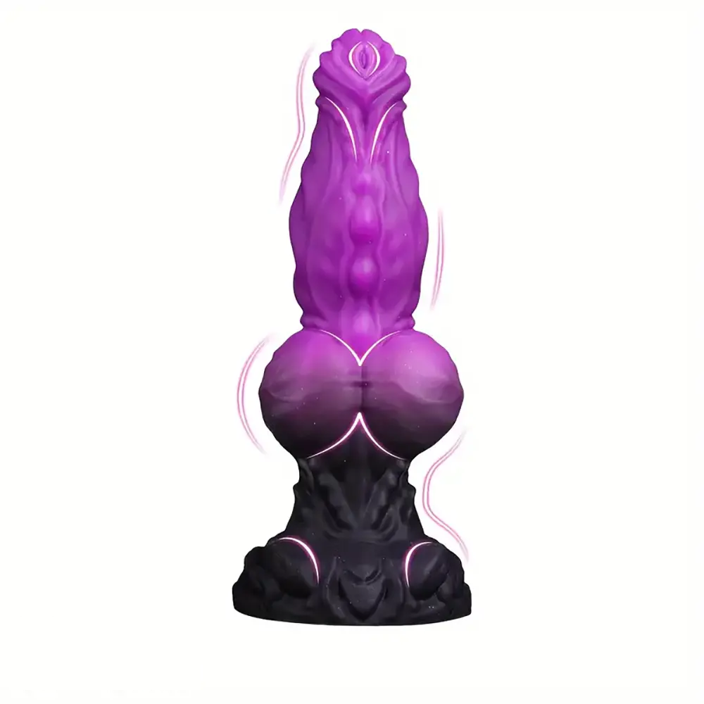 9.05in Double Egg Monster Knot Silicone Soft Fantasy Women Dildo