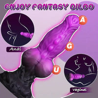 9.05in Double Egg Monster Knot Silicone Soft Fantasy Women Dildo