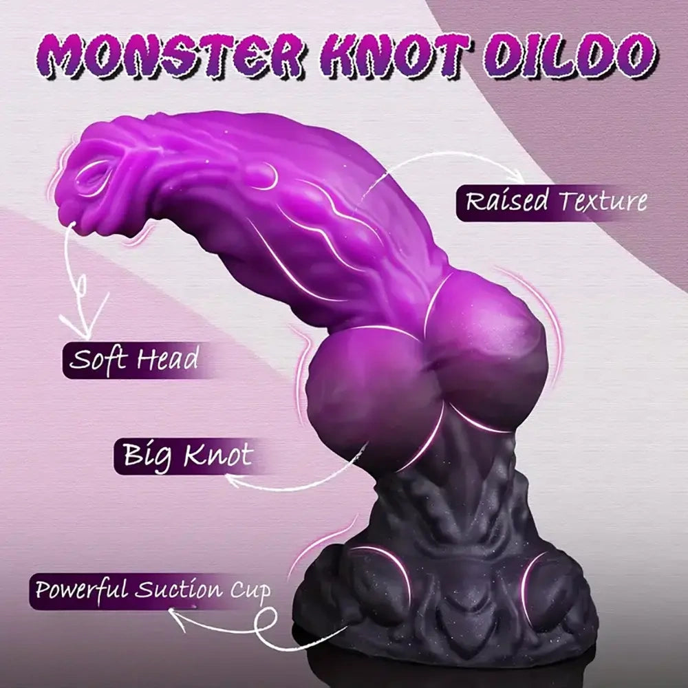 9.05in Double Egg Monster Knot Silicone Soft Fantasy Women Dildo