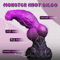 9.05in Double Egg Monster Knot Silicone Soft Fantasy Women Dildo