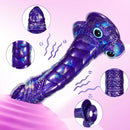9.05in Dragon Scale Armor Animal Vibrating Dildo With Tapered Head