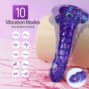 9.05in Dragon Scale Armor Animal Vibrating Dildo With Tapered Head