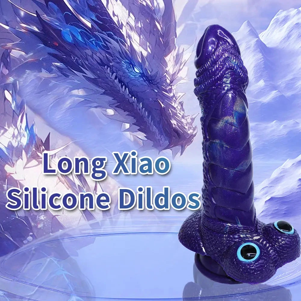 9.05in Dragon Scale Armor Animal Vibrating Dildo With Tapered Head