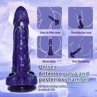 9.05in Dragon Scale Armor Animal Vibrating Dildo With Tapered Head