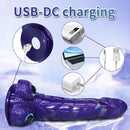9.05in Dragon Scale Armor Animal Vibrating Dildo With Tapered Head