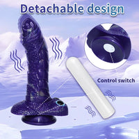 9.05in Dragon Scale Armor Animal Vibrating Dildo With Tapered Head