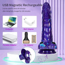 9.05in Dragon Scale Armor Animal Vibrating Dildo With Tapered Head