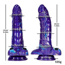 9.05in Dragon Scale Armor Animal Vibrating Dildo With Tapered Head