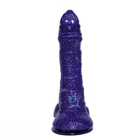 9.05in Dragon Scale Armor Animal Vibrating Dildo With Tapered Head