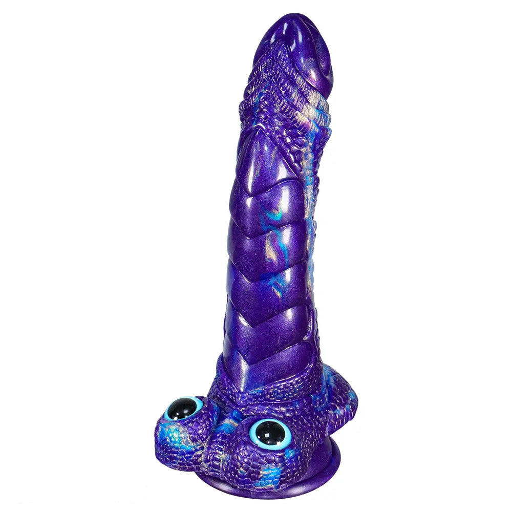 9.05in Dragon Scale Armor Animal Vibrating Dildo With Tapered Head