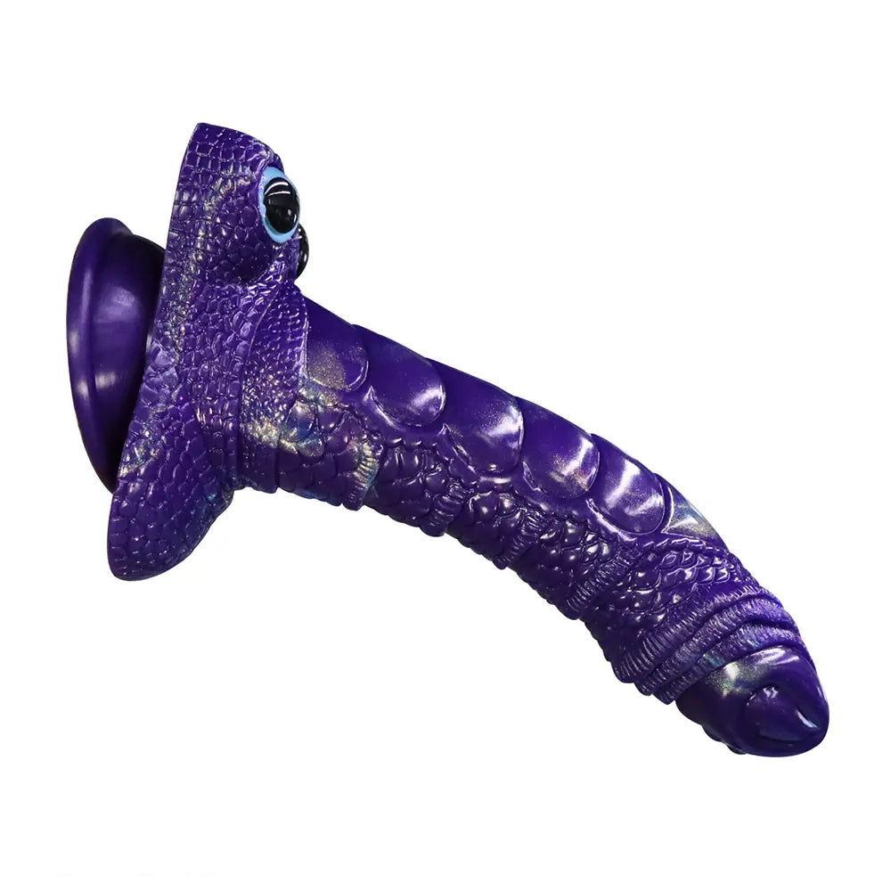 9.05in Dragon Scale Armor Animal Vibrating Dildo With Tapered Head
