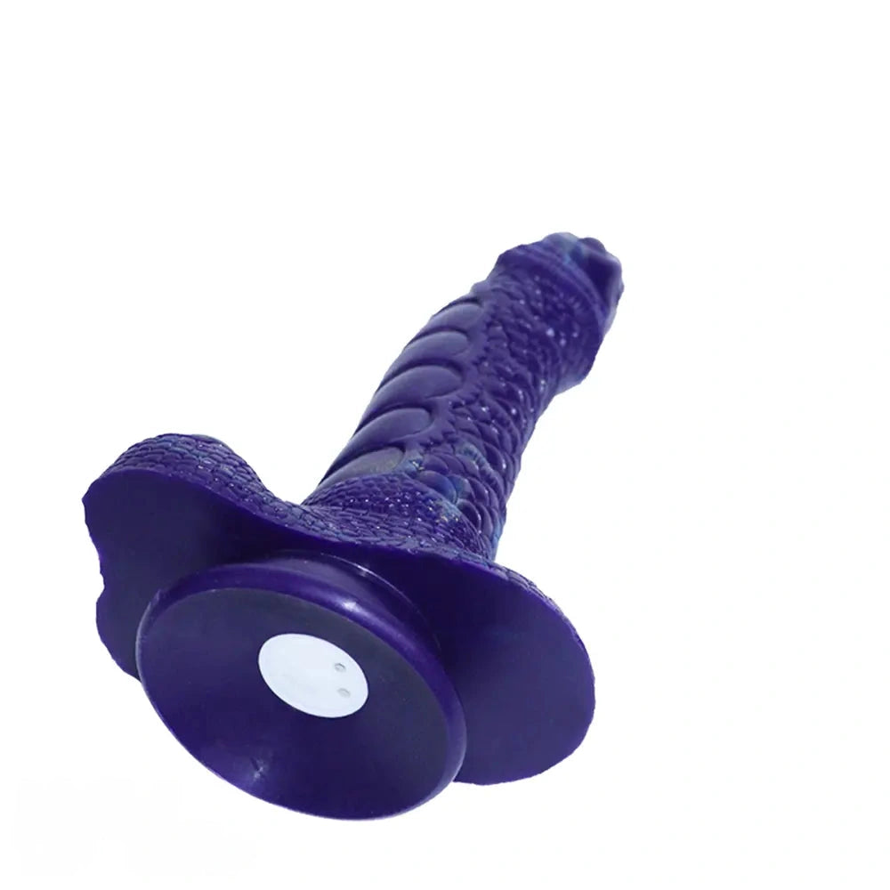 9.05in Dragon Scale Armor Animal Vibrating Dildo With Tapered Head