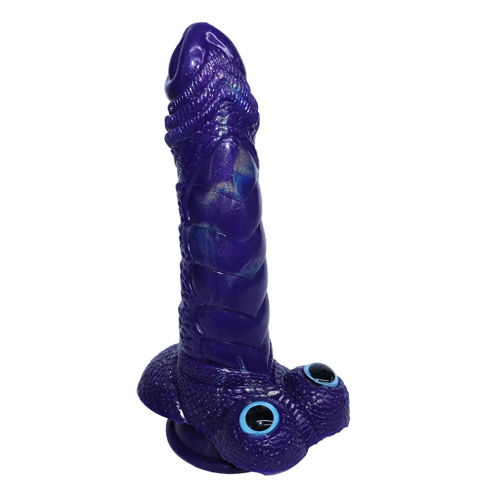 9.05in Dragon Scale Armor Animal Vibrating Dildo With Tapered Head