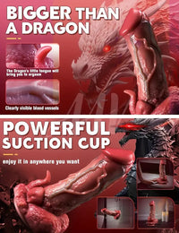 9.05in Dragon Vibrating Thrusting Big Silicone Soft Dildo Adult Toy