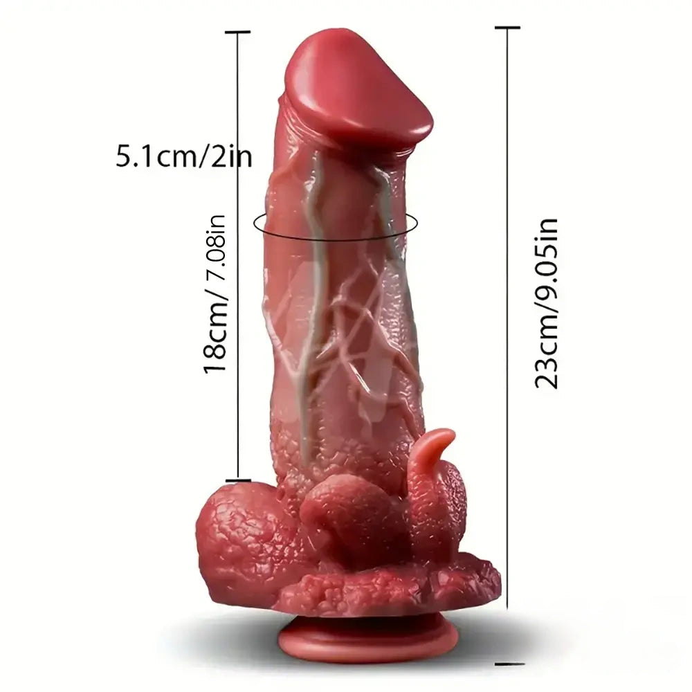 9.05in Dragon Vibrating Thrusting Big Silicone Soft Dildo Adult Toy