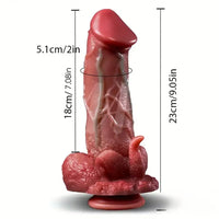 9.05in Dragon Vibrating Thrusting Big Silicone Soft Dildo Adult Toy