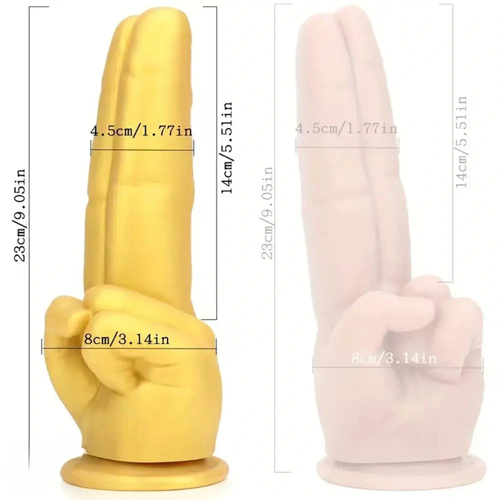 9.05in Finger Silicone Dildo Fantasy Cock For Female Manual Masturbation