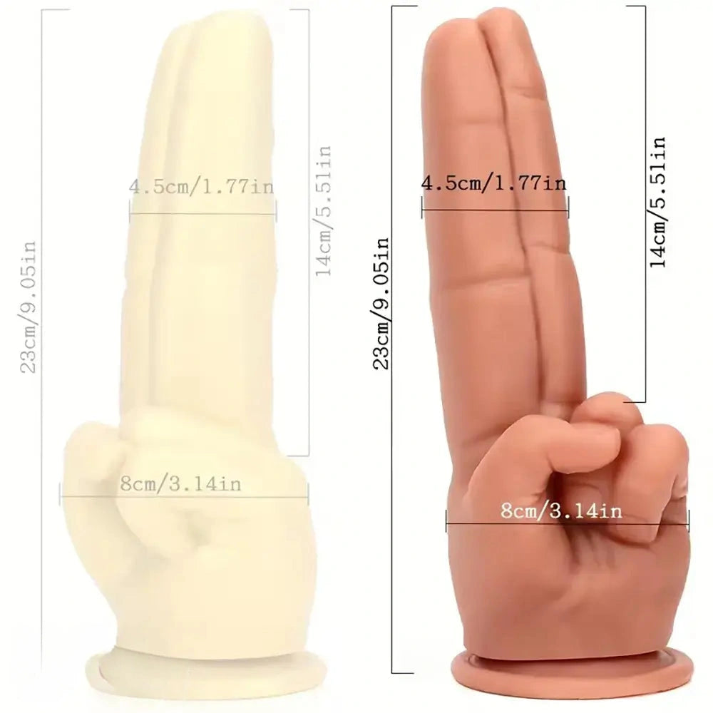 9.05in Finger Silicone Dildo Fantasy Cock For Female Manual Masturbation