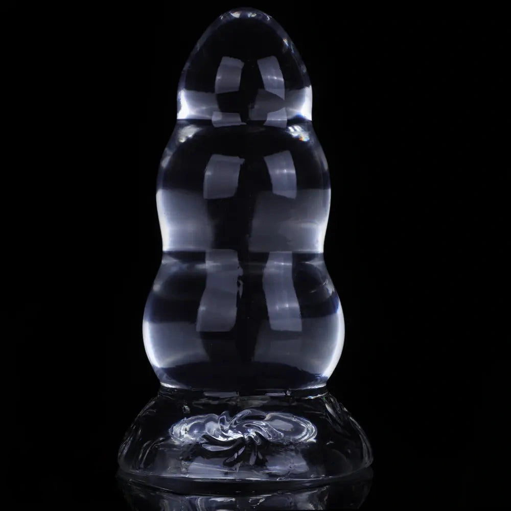 9.05in Giant TPE Beads Transparent Jelly Soft Big Female Dildo