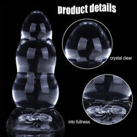 9.05in Giant TPE Beads Transparent Jelly Soft Big Female Dildo