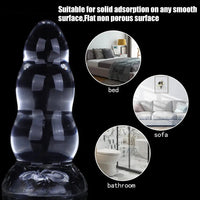 9.05in Giant TPE Beads Transparent Jelly Soft Big Female Dildo