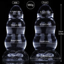 9.05in Giant TPE Beads Transparent Jelly Soft Big Female Dildo