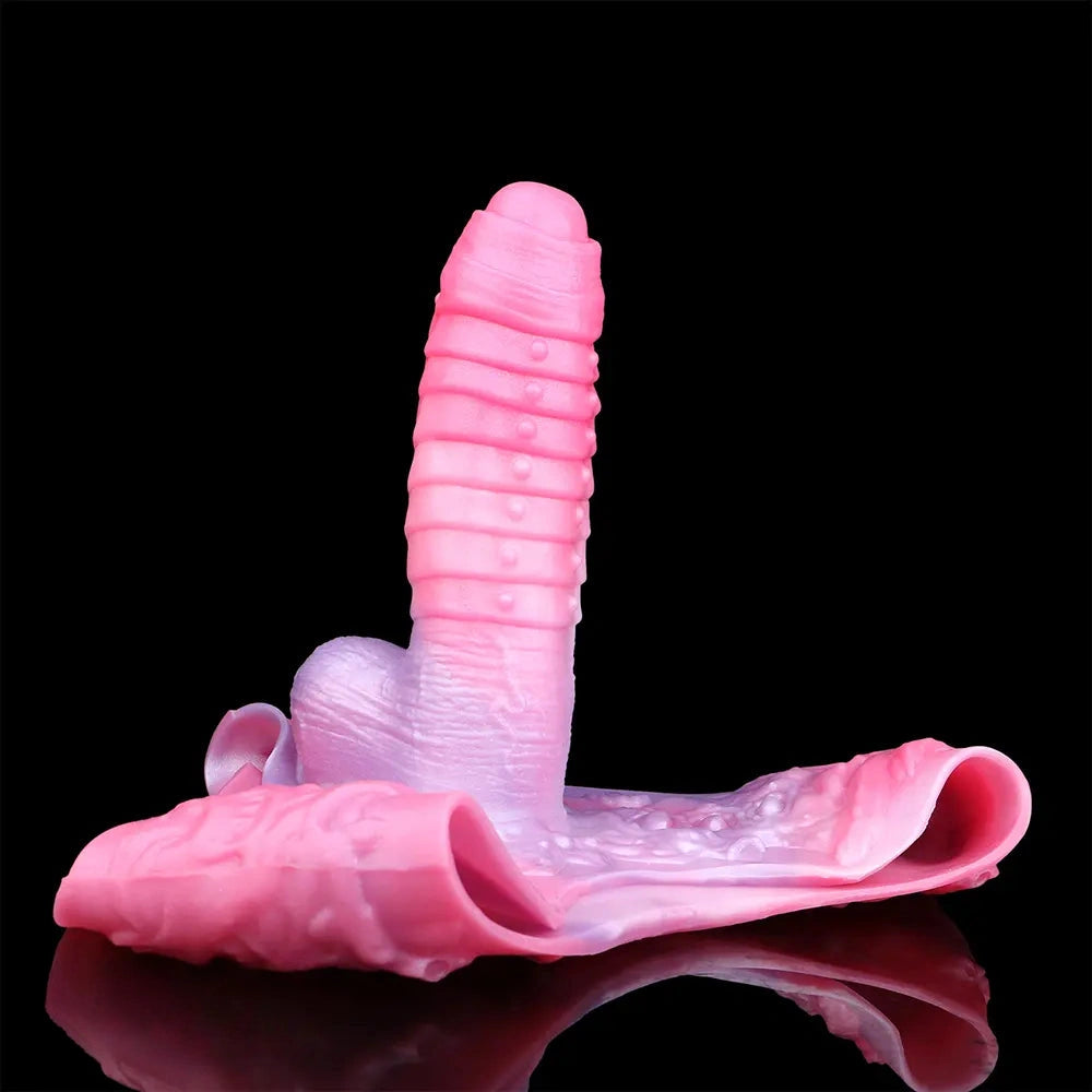 9.05in Hollow Spiked Uncut Strap on Dildo Silicone Dildo For Anus Sex