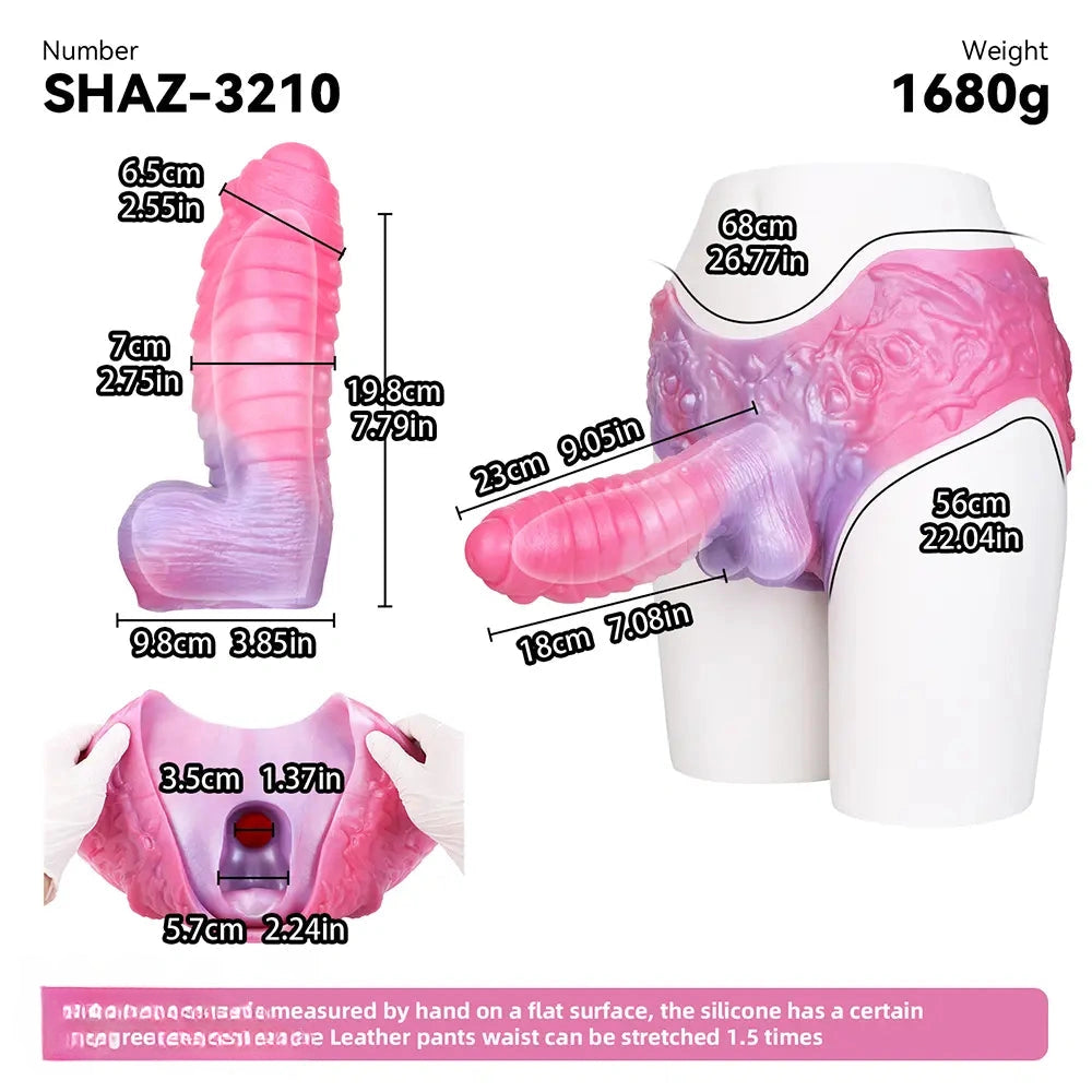 9.05in Hollow Spiked Uncut Strap on Dildo Silicone Dildo For Anus Sex