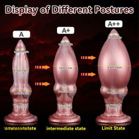 9.05in Inflatable Detachable Dual Layer Dildo High Elasticity Expansion Cock