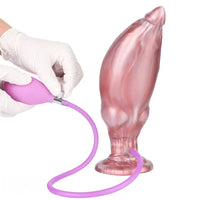 9.05in Inflatable Detachable Dual Layer Dildo High Elasticity Expansion Cock