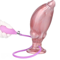 9.05in Inflatable Detachable Dual Layer Dildo High Elasticity Expansion Cock