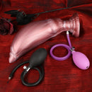 9.05in Inflatable Detachable Dual Layer Dildo High Elasticity Expansion Cock