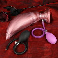 9.05in Inflatable Detachable Dual Layer Dildo High Elasticity Expansion Cock