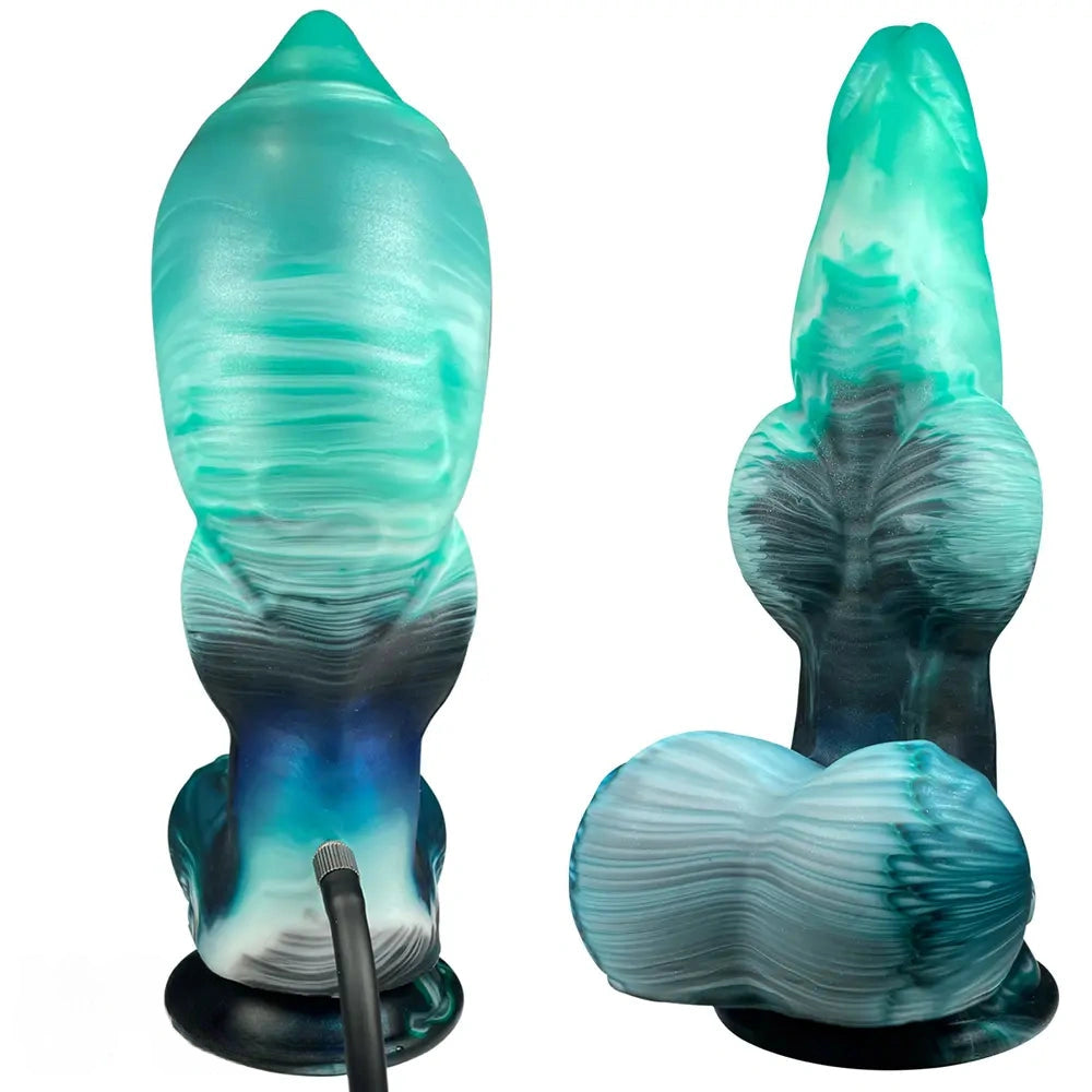 9.05in Inflatable Fantasy Monster Knot Silicone Dildo Personal Pleasure