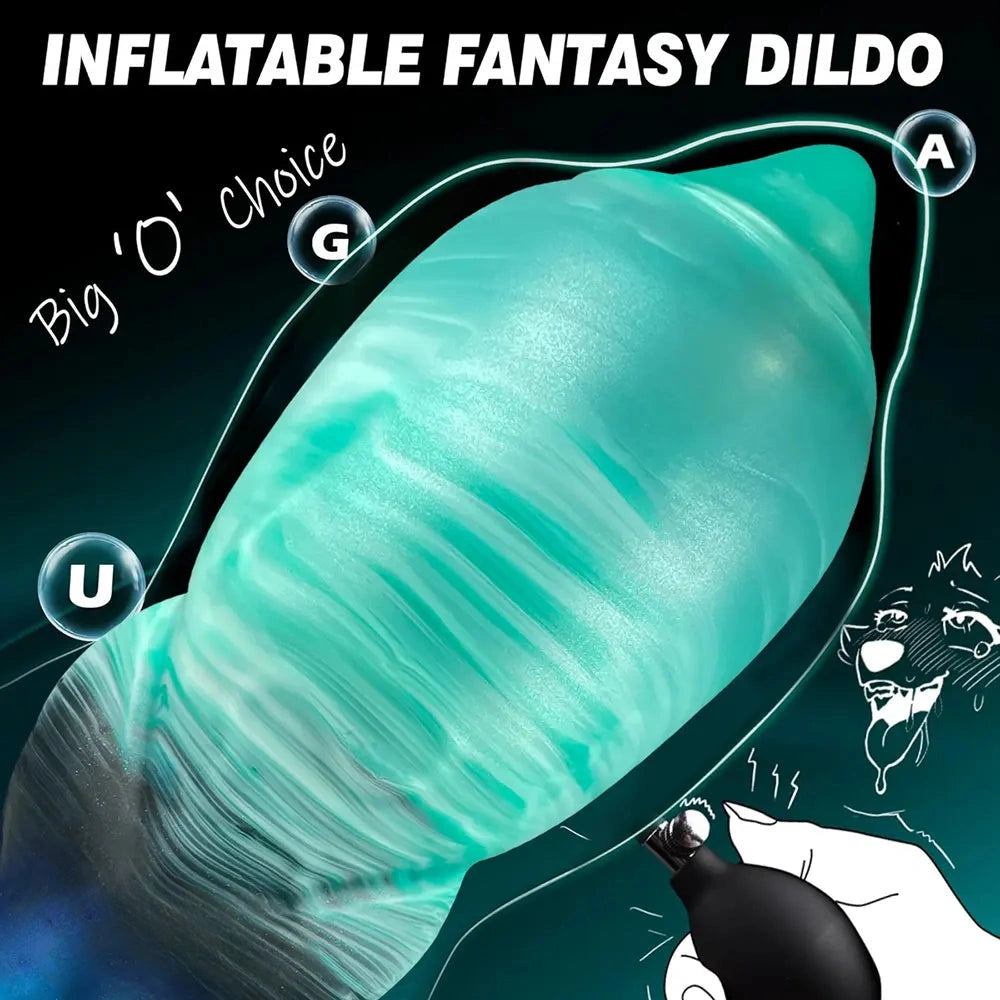 9.05in Inflatable Fantasy Monster Knot Silicone Dildo Personal Pleasure