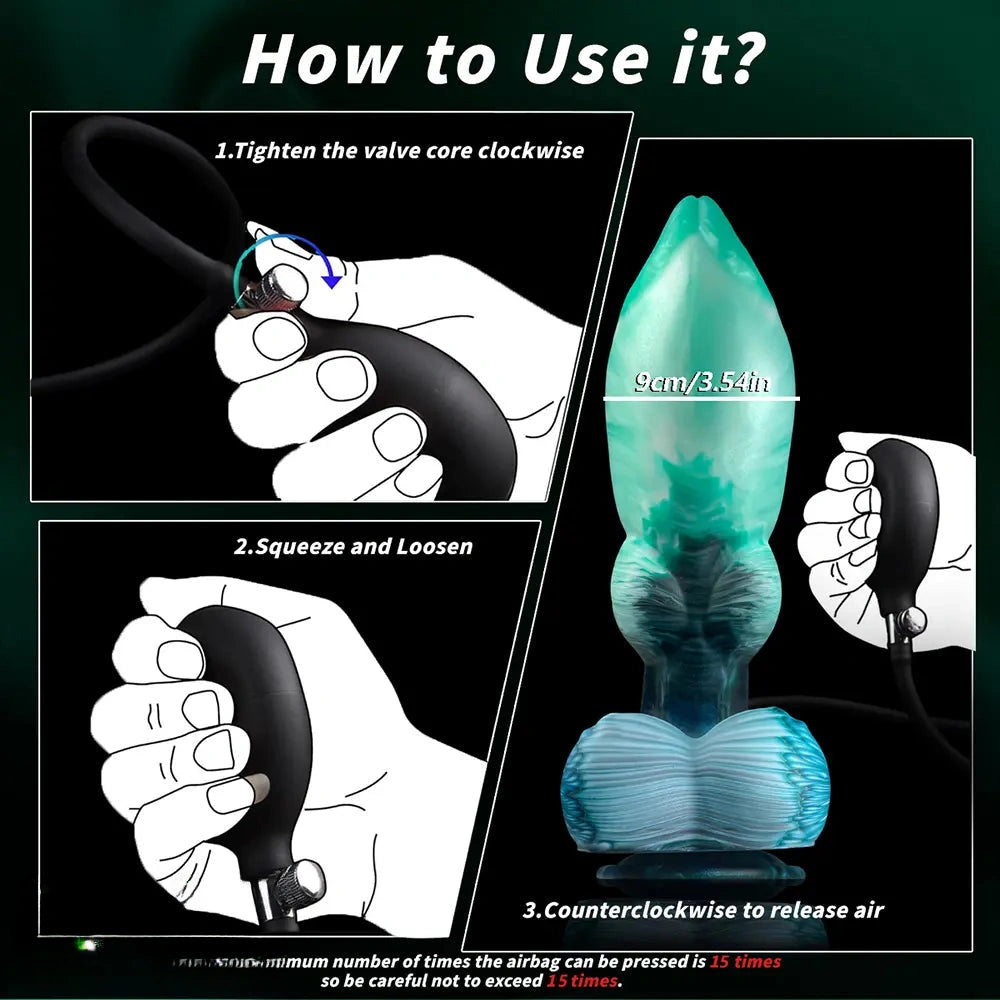 9.05in Inflatable Fantasy Monster Knot Silicone Dildo Personal Pleasure