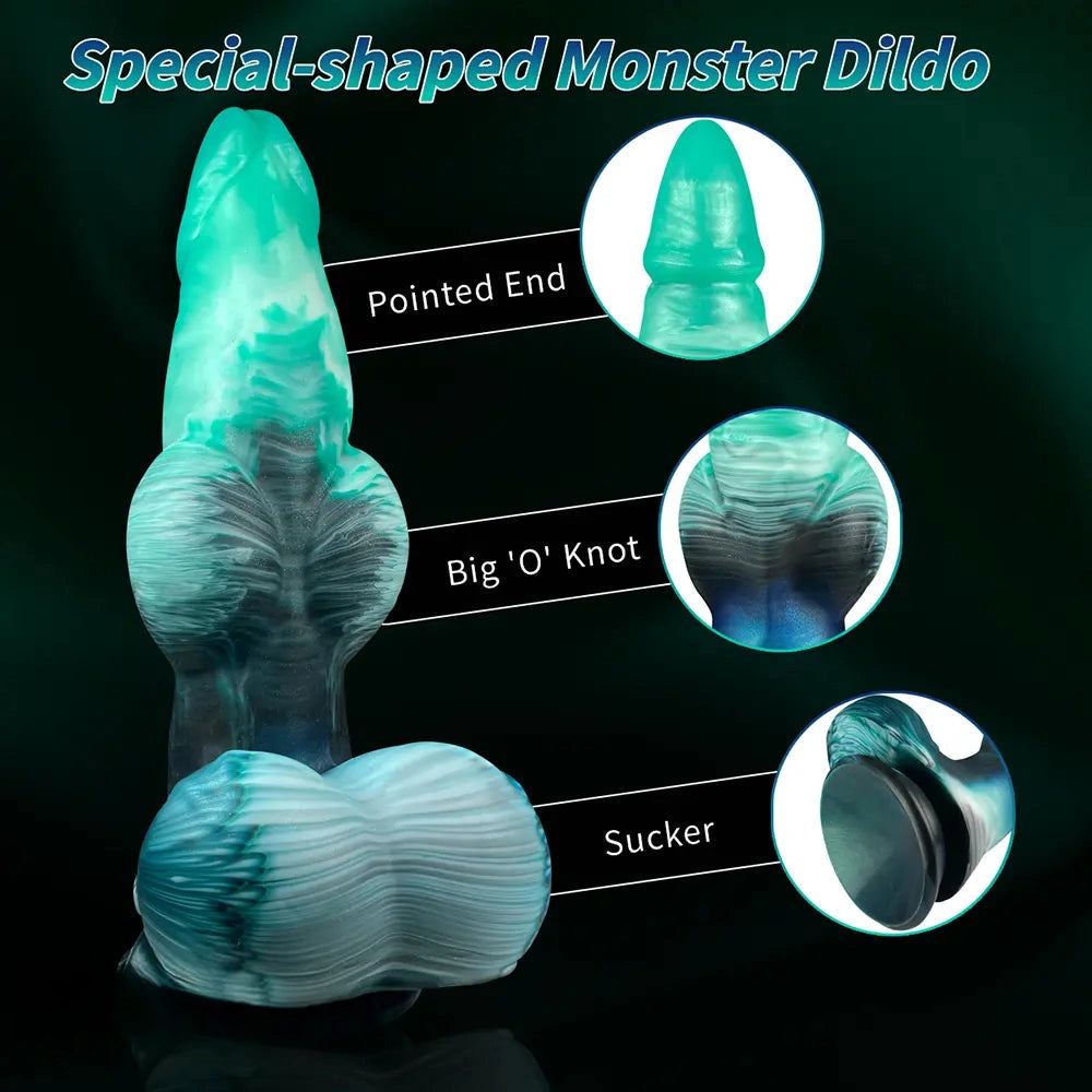 9.05in Inflatable Fantasy Monster Knot Silicone Dildo Personal Pleasure