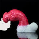 9.05in Large Testis Design Thick Silicone Soft G-Spot Anal Dildo