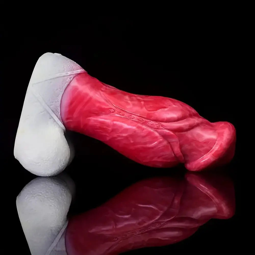9.05in Large Testis Design Thick Silicone Soft G-Spot Anal Dildo