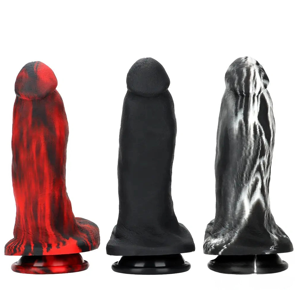 9.05in Large Thick Silicone Soft Mixed Color Dildo For Women Men
