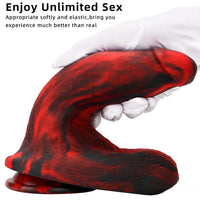 9.05in Large Thick Silicone Soft Mixed Color Dildo For Women Men