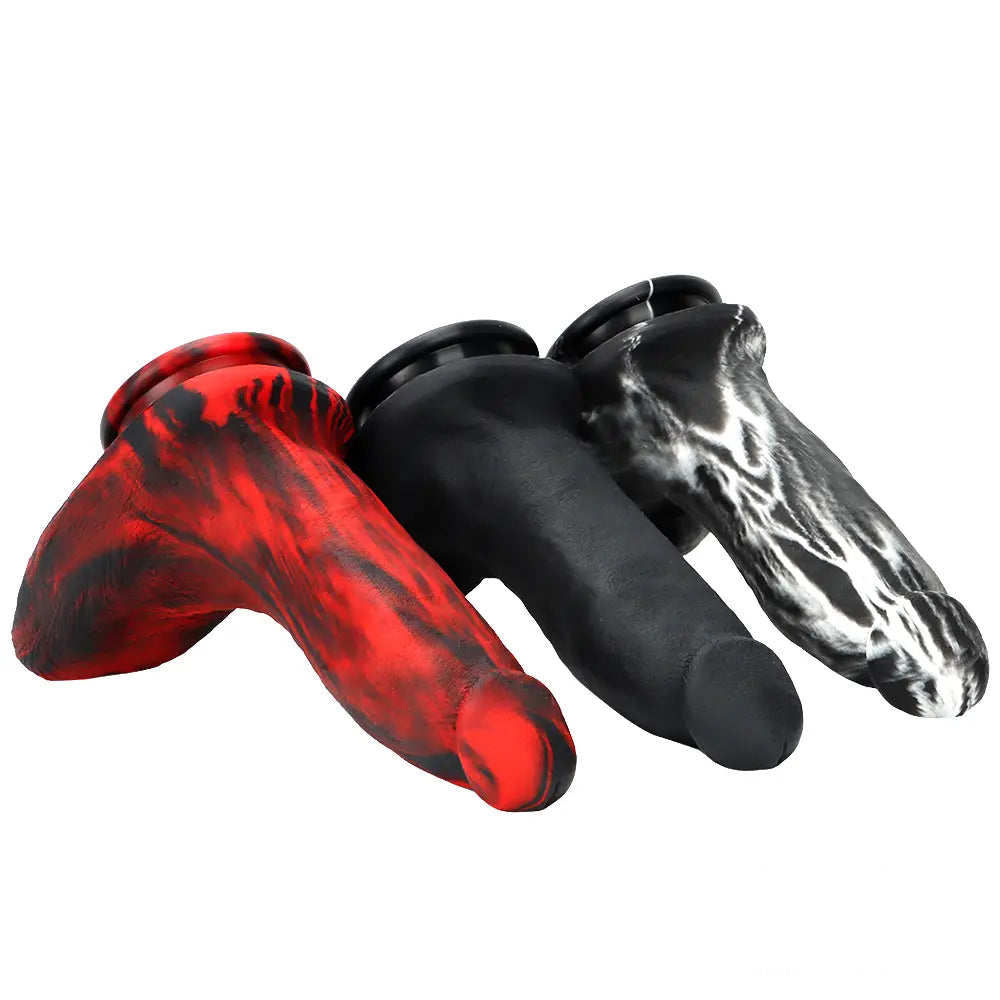 9.05in Large Thick Silicone Soft Mixed Color Dildo For Women Men