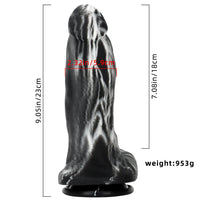 9.05in Large Thick Silicone Soft Mixed Color Dildo For Women Men