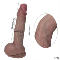 9.05in Liquid Silicone Soft Super Realistic Skin Feeling Women Dildo