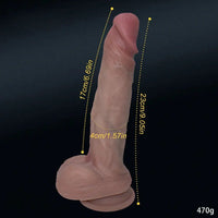 9.05in Liquid Silicone Soft Super Realistic Skin Feeling Women Dildo