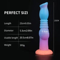 9.05in Luminous Dog Knot Silicone Big Dildo Adult Pleasure Product