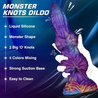 9.05in Monster Knot Silicone Big Dildo Couple Sex Game Texture Toy