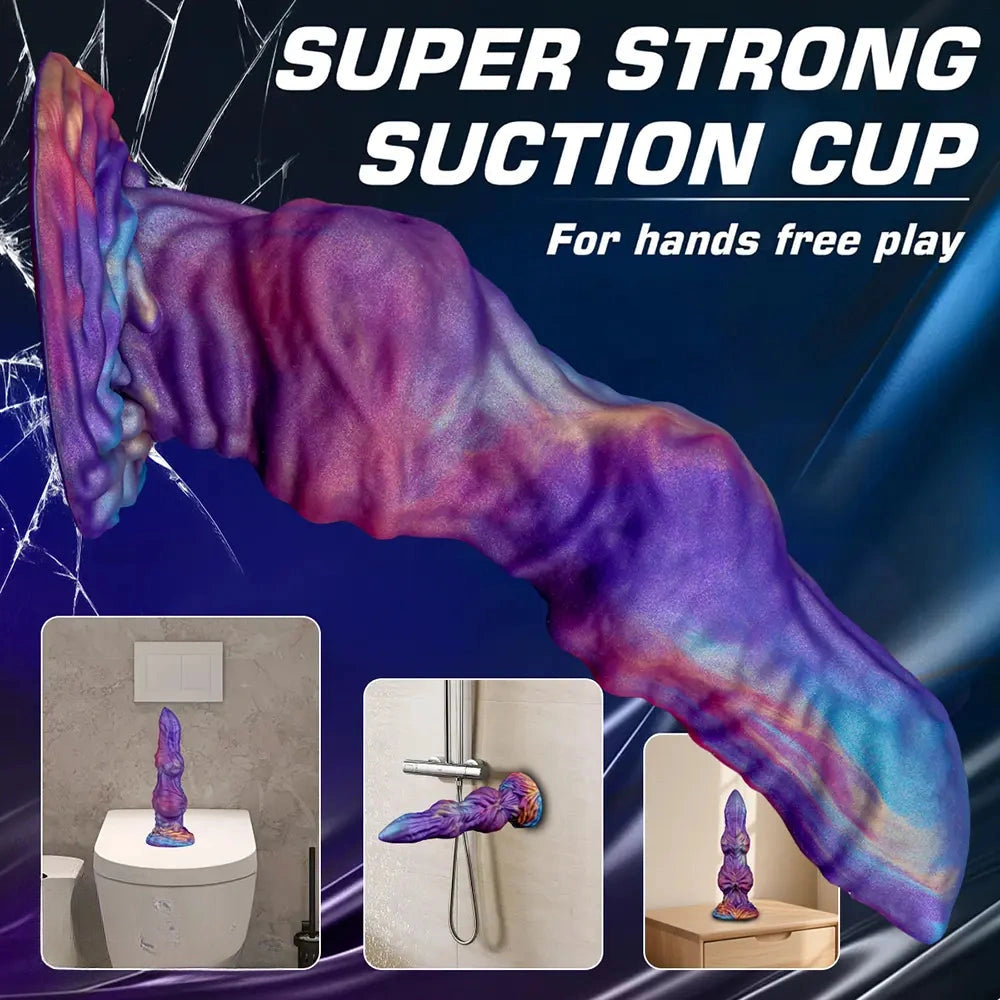 9.05in Monster Knot Silicone Big Dildo Couple Sex Game Texture Toy